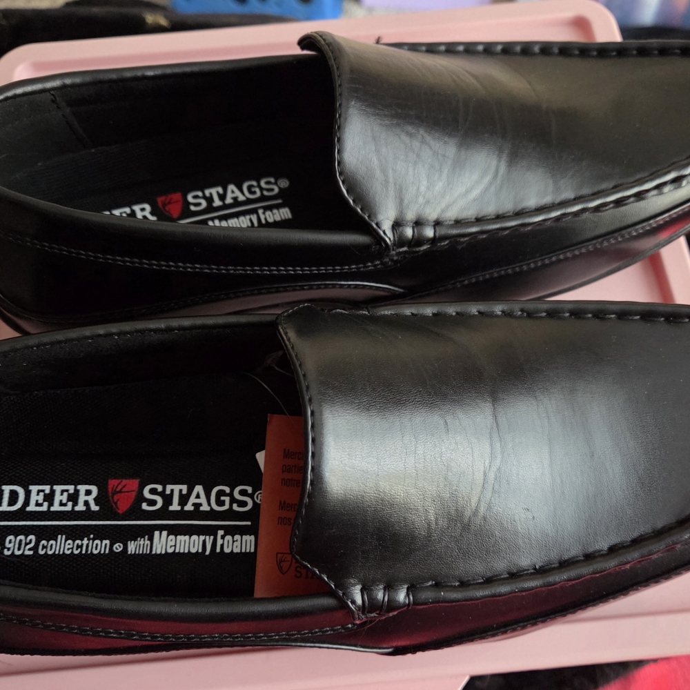 Deer Stags Men's Classic Black Slip-On Loafers